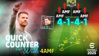 eFootball 2025  Quick Counter with 4 AMF  Formation amp Tactics  PC Gameplay [upl. by Ydde364]