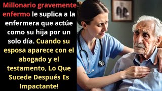 millonario enfermo le pide a la enfermera que finja ser su hija por un día Días después su esposa [upl. by Norbel]