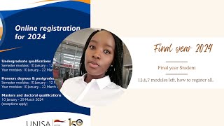 HOW TO REGISTER FINAL YEAR MODULES WITH PREREQUISITES UNISA FINAL Year 2024 southafricanyoutuber [upl. by Areta]