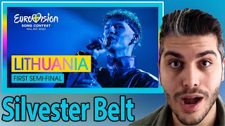 Silvester Belt  Luktelk LIVE  Lithuania 🇱🇹  First SemiFinal  Eurovision 2024 REACTION [upl. by Zelig421]