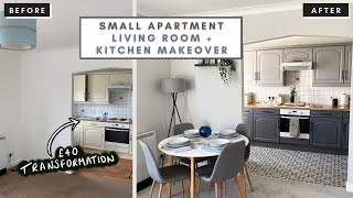 Small Apartment Makeover  Kitchen Transformation  Shade Shannon [upl. by Vizza]