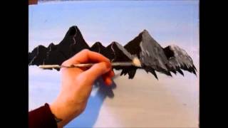 3 Easy steps to painting a MOUNTAIN with Acrylic Paint for the beginner step by step [upl. by Melosa]