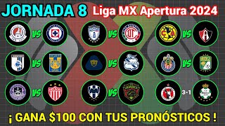 PRONÓSTICOS Liga MX APERTURA 2024 Jornada 8 [upl. by Arrakat]