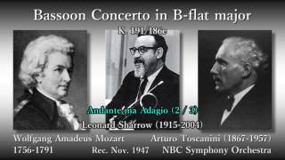 Mozart Bassoon Concerto K 191189e Sharrow amp Toscanini 1947 モーツァルト ファゴット協奏曲 シャロウ [upl. by Darryl]