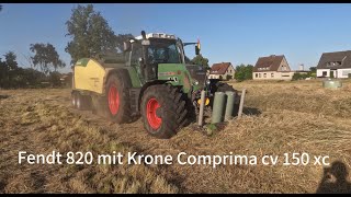 Ballenknallen mit Fendt 820 und Krone Comprima CV 150 cx [upl. by Moulton]