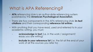 APA citation amp referencing for beginners [upl. by Bunker315]