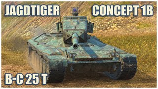 Jagdtiger Concept 1B amp BatChat 25t • WoT Blitz Gameplay [upl. by Waers247]