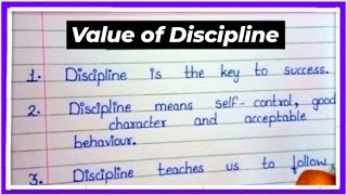 10 points on Value of Discipline  Simple points on Discipline  Essay on Value of Discipline [upl. by Haidebej207]