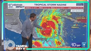 Tracking the Tropics Tropical Storm Nadine forms expected to move westward [upl. by Gerita444]