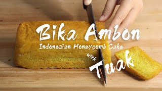 The Traditional Recipe of Bika Ambon with Palm Wine Tuak  Indonesian Honeycomb Cake [upl. by Marquez428]