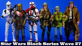 Star Wars Black Series Wave 27 Armorer Incinerator Trooper Han Luke Leia Clone Hasbro Review [upl. by Mellisent831]