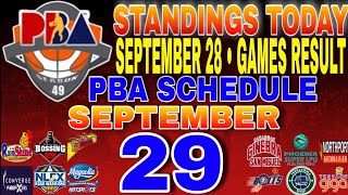 pba standings today September 28 2024  games results  games schedule September 29 2024 [upl. by Nador]