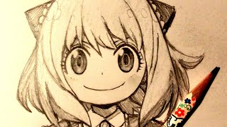 ASMR  Pencil Drawing 195  Anya Forger Request [upl. by Enirehs]