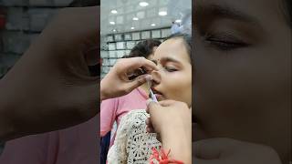 Nose piercing process with needlesilver jewellery trending youtubeshorts shorts [upl. by Killy]