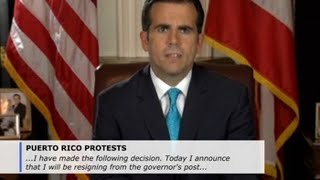 Governor of Puerto Rico resigns amid scandal mass protests [upl. by Kenna524]