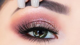 The EASIEST Glitter Eyeshadow Makeup Tutorial for Beginners  What to use to apply glitter [upl. by Gowrie]