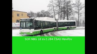 Jízda autobusem SOR NBG 18 evč284 ČSAD Havířov [upl. by Kirred]