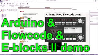 Arduino Uno  Flowcode  Eblocks demonstration [upl. by Refiffej]