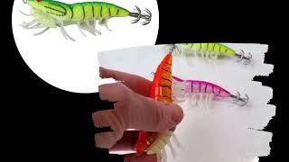 Squid Fishing Lure Prawn Shrimp  Rattle Luminous Legs 115cm FISHIN ADDICT [upl. by Brien]