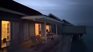 Maldives Kuramathi Island Resort  Deluxe Water Villa  room tour [upl. by Namzzaj886]