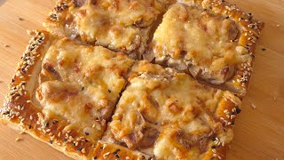 Cheese and mushrooms puff pastry tart  So deliciously crunchy [upl. by Aitercul833]