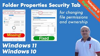 How to Enable Missing Security Tab in Folder Properties in Windows 11 and in Windows 10 [upl. by Hgielah]