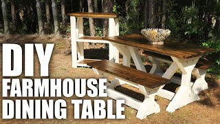 How To Build A Farmhouse Table with Build Plans [upl. by Tate]