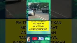 Polisi militer tegas berhentikan mobil saat ada iring iringan tank pmtni masukberandashortvideo [upl. by Nire]