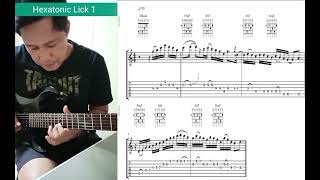 Hexatonic Lick 1 TABS guitar short lick [upl. by Corotto609]