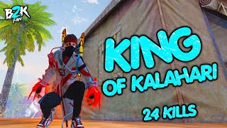 B2K Fan SOLO VS SQUAD 2X AWM KALAHARI MAP KING  24 KILLS [upl. by Drwde]