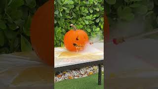 Pumpkin carving contest using a power washer Who do you think won [upl. by Aniratac]