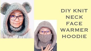 DIY KNIT HOODIE WITH NECK WARMER [upl. by Matteo419]