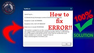 How To Fix Out Of Memory Error  Fatal Error In FRONTEND  Railworks  TS 2024 railworks railway [upl. by Anitnelav92]