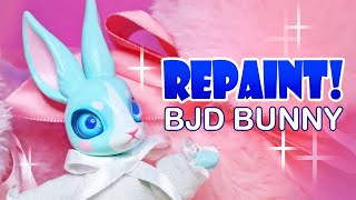 Repaint Easter Bunny BJD My first ball jointed doll from scratch Custom OOAK Doll [upl. by Wash]