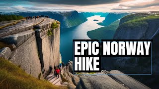 Hiking Up Norways Pulpit Rock Location of Epic Stunt Scene [upl. by Ymia]