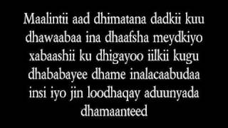 Somali Lyrics Presents  Dharaaraa  By  Miiraale  2010 [upl. by Anayi]