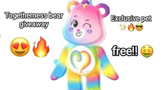 TOGETHERNESS BEAR GIVEAWAY 🤑❤️🔥✨😍🥰🤩  WIN YOUR DREAM PET  EXCLUSIVE PKXD PET pkxduniversepkxd [upl. by Olympie]