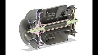 Drawing a model jet engine in Fusion 360  part 2 of 3 [upl. by Arac]