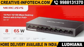 BUY NOW 📞 9988131370  MERCUSYS 82 PORT POE SWITCH MS110P  CREATIVE INFOTECH LUDHIANA [upl. by Shushan]