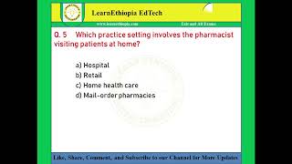 Pharmacy Practice  Model Exit Exam Questions for Pharmacy Exit Exam [upl. by Aziul]