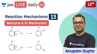 JEE Reaction Mechanisms L13  Benzyne amp Ei Mechanism  Unacademy JEE  JEE Chemistry  Anupam Gupta [upl. by Ainola]