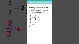 Adding Fractions With Mixed Numbers  Same Denominator [upl. by Erasme522]