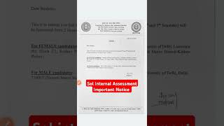 SOL 35 Semester Internal Assessment Important Notice for Help Center  solinternalassessment2024 [upl. by Wurst]