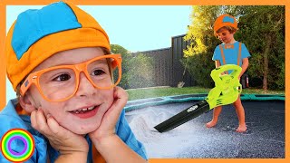 Leaf Blower lawn mower Video for Children  BLiPPi fan  min min playtime [upl. by Mollee]