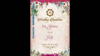 Traditional caricature invitation video for wedding of marathi family in english Floral design 250 [upl. by Laram]