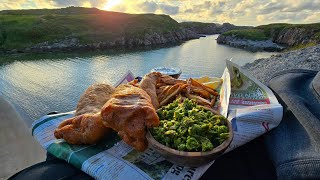 Incredibly delicious Fish amp Chips with a FANTASTIC view  ASMR Cooking amp Camping in Irish Coast [upl. by Dimo]