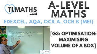 ALevel Maths G326 Optimisation Maximising Volume of a Box [upl. by Orvie]