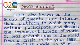 G 20 essay in English  g20 details in english  g20summit2023 in english essay  g20 [upl. by Ahsema492]