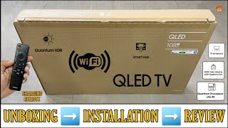 SAMSUNG QA43Q60CAKLXL 2023  43 Inch QLED 4K Smart Tv Unboxing And Review  Complete Remote Demo [upl. by Aicilav]