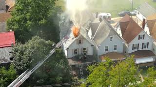 New Kensington House Fire 83024  Aerial footage with fireground comms [upl. by Harmonie615]